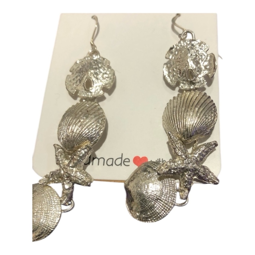 Vintage 925 Sterling Silver Sea Life Collection Bracelet and Earrings Set - Picture 3 of 10